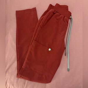 Fabletics maroon Straight Leg Scrub Pants